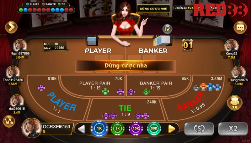 Cửa Banker trong Baccarat Red88