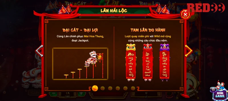 Khám phá một số chi tiết về slot game Lân Hái Lộc Red88